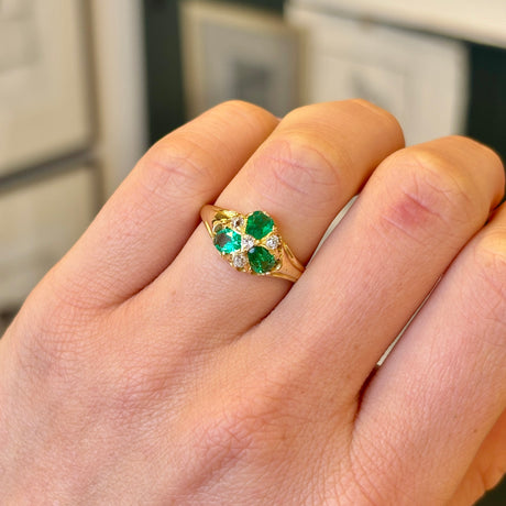 Antique, Victorian emerald & diamond ring