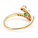 Antique, Edwardian emerald & diamond three-stone diamond ringAntique, Edwardian emerald & diamond three-stone diamond ring