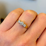 Antique, Edwardian three-stone diamond ring