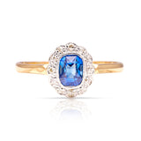 Antique, Edwardian sapphire & diamond cluster ring front