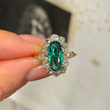 Antique, Edwardian emerald & diamond cluster ring