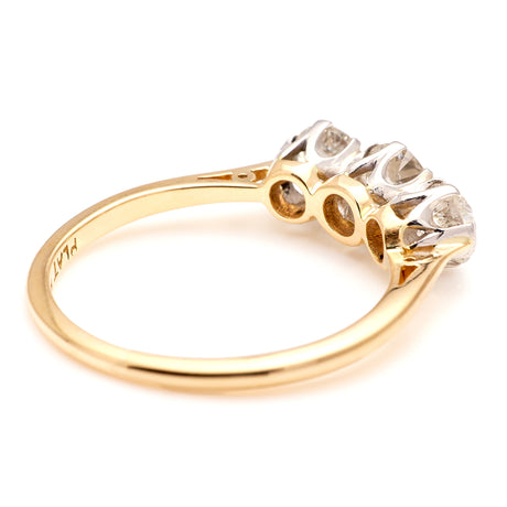 2235-Antique, Edwardian three-stone diamond ring