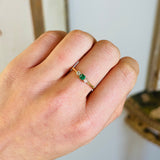 Antique, Edwardian emerald & diamond three-stone ring