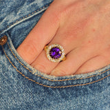 Antique, Victorian amethyst & diamond cluster ring