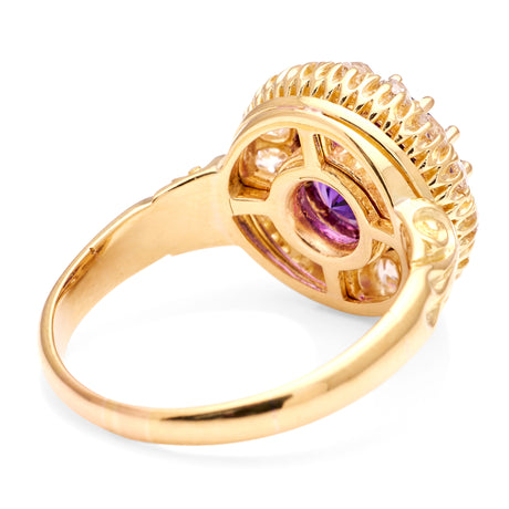 Antique, Victorian amethyst & diamond cluster ring