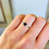 Antique, Edwardian sapphire & diamond three-stone ring