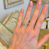 Antique, Edwardian turquoise & diamond five-stone ring