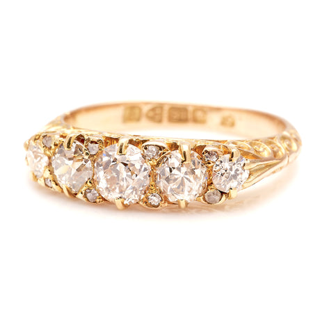 Antique, Edwardian half-hoop diamond ring