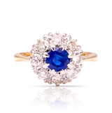 Antique, Edwardian sapphire & diamond cluster ring