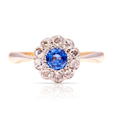 Antique, Edwardian sapphire & diamond cluster ring