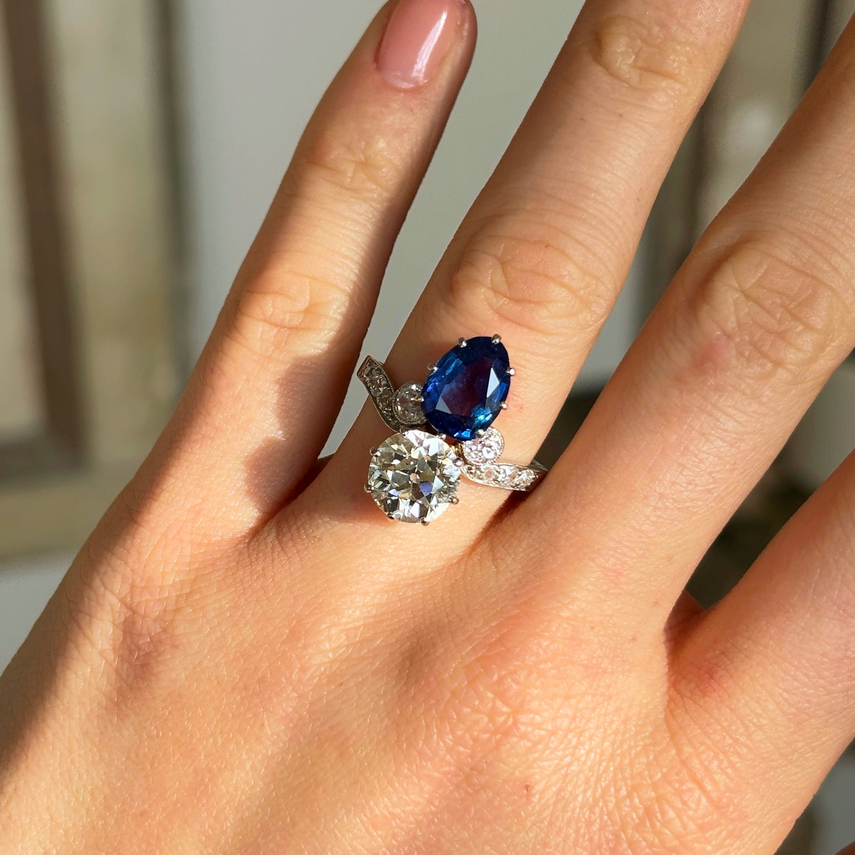 Antique, Belle Époque sapphire & diamond ring