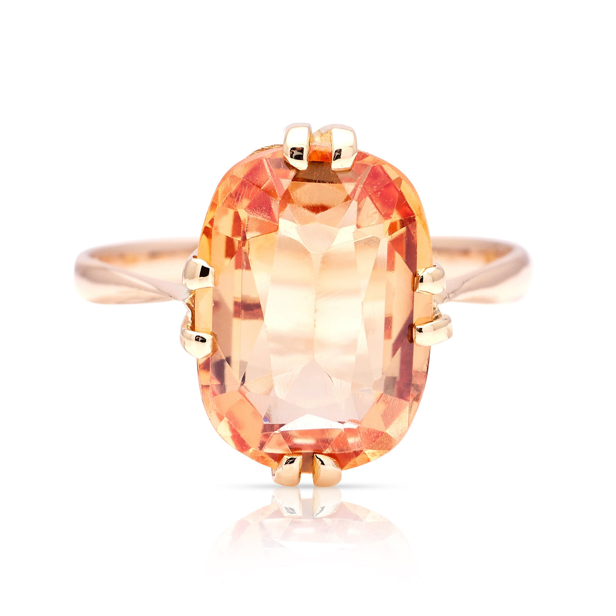 Antique, Edwardian imperial topaz single-stone ring