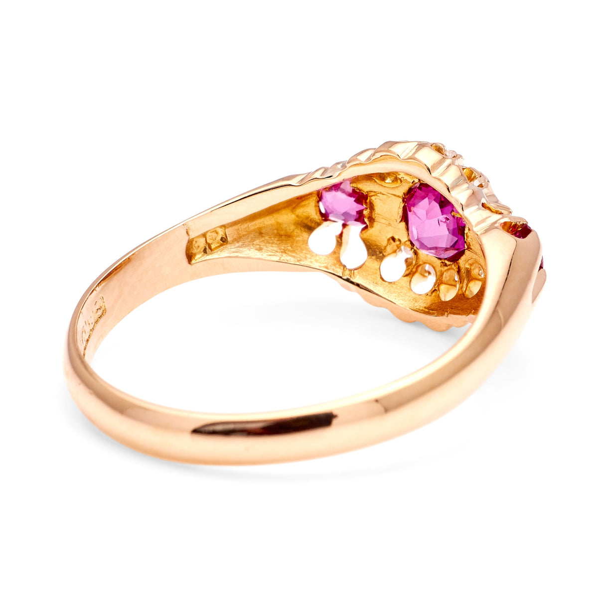 Antique, Edwardian ruby & diamond cluster ring