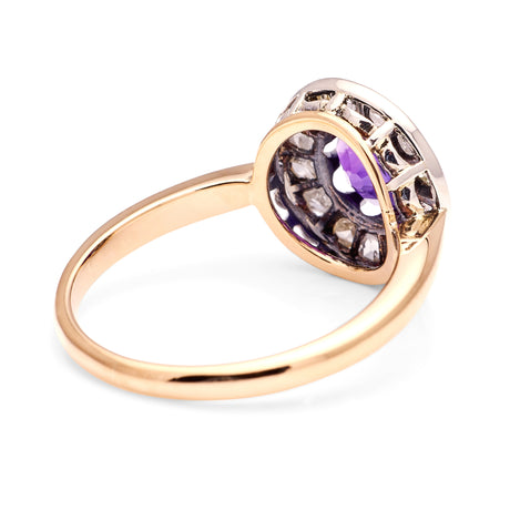 Antique, Victorian amethyst & diamond cluster ring