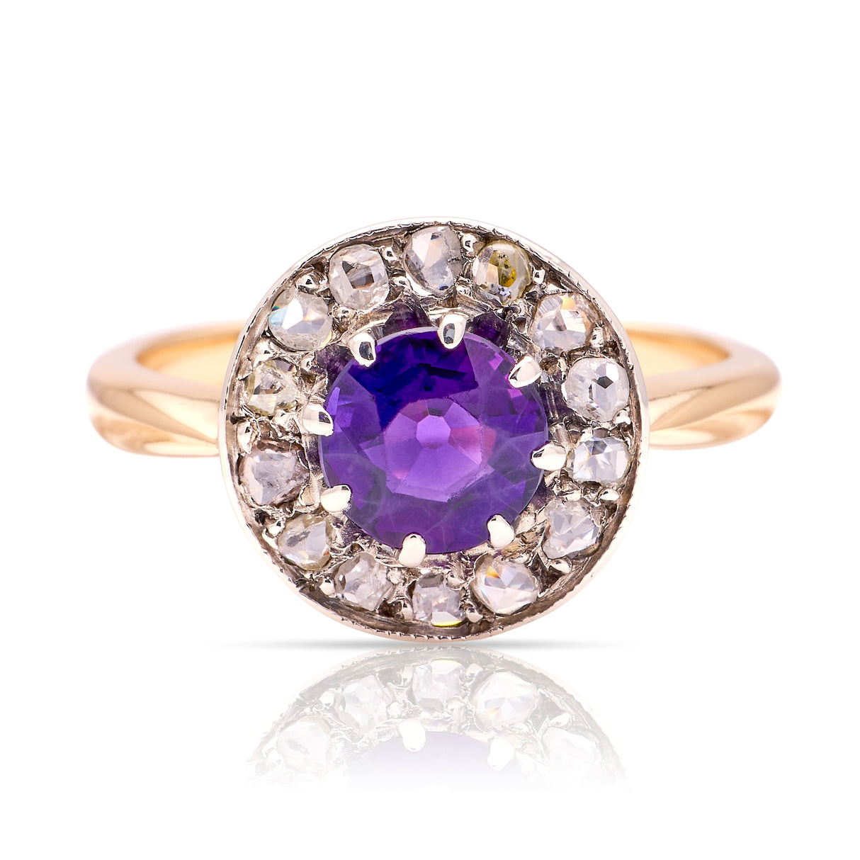 Antique, Victorian amethyst & diamond cluster ring