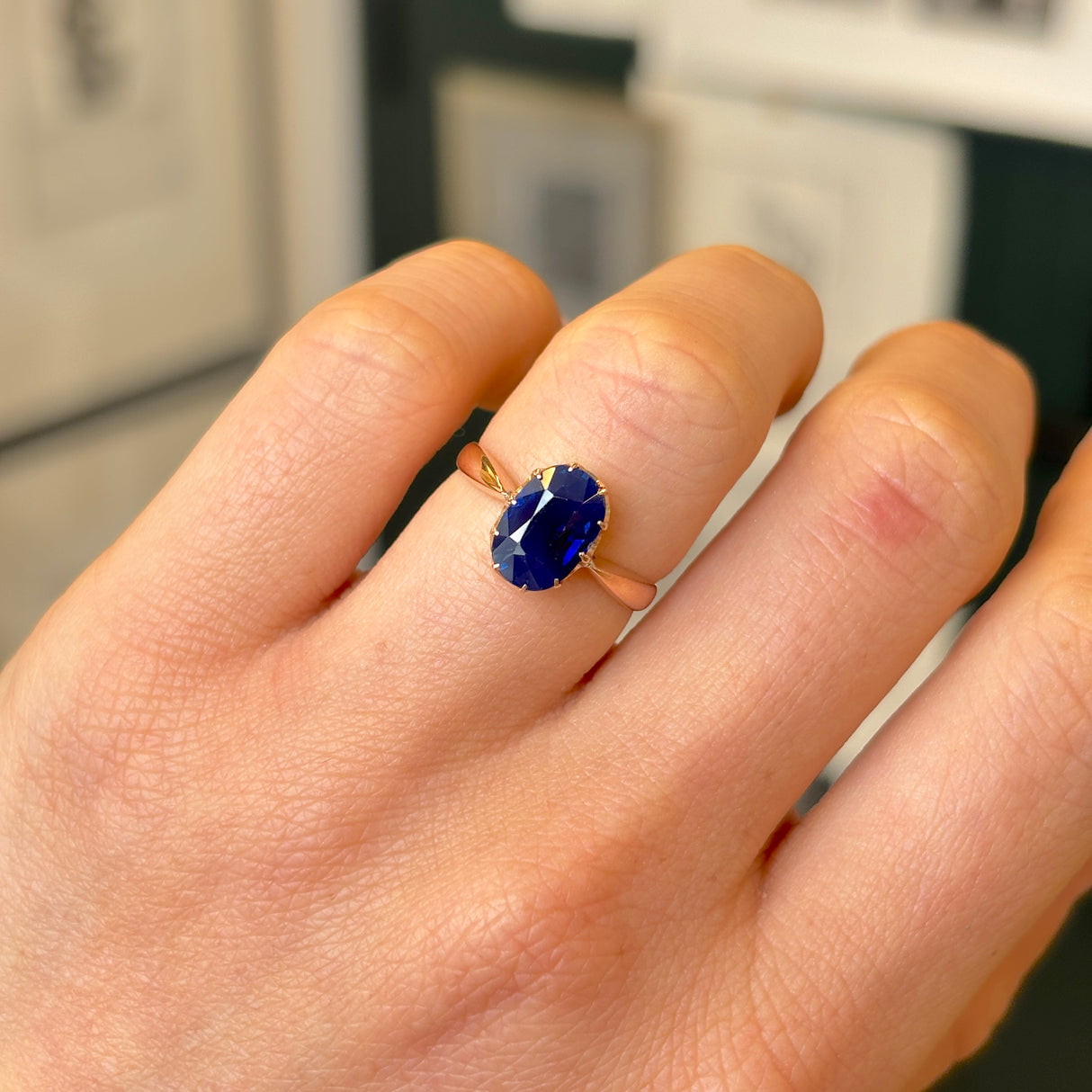 Antique, Edwardian sapphire solitaire ring