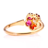 Antique, Victorian garnet cluster ring, 18ct yellow gold back