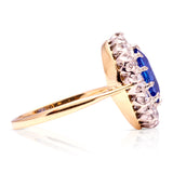 Vintage, 1940s, sapphire & diamond cluster ring