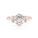 Antique, Edwardian diamond cluster engagement ring & Platinum front view