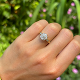 Antique, Edwardian diamond cluster ring, 18ct yellow gold