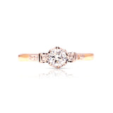 Antique, Edwardian diamond solitaire ring front view