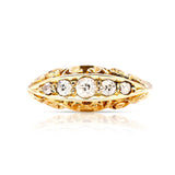 Antique, Edwardian five-stone diamond ring front view