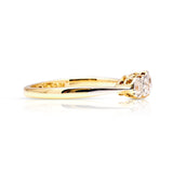 Antique, Edwardian half-hoop diamond ring, 18ct yellow gold and platinum side