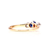 Antique, Edwardian sapphire & diamond three-stone ring back view