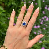 Vintage, 1940s, sapphire & diamond cluster ring