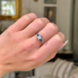 Vintage, Art Deco diamond and sapphire ring, platinum