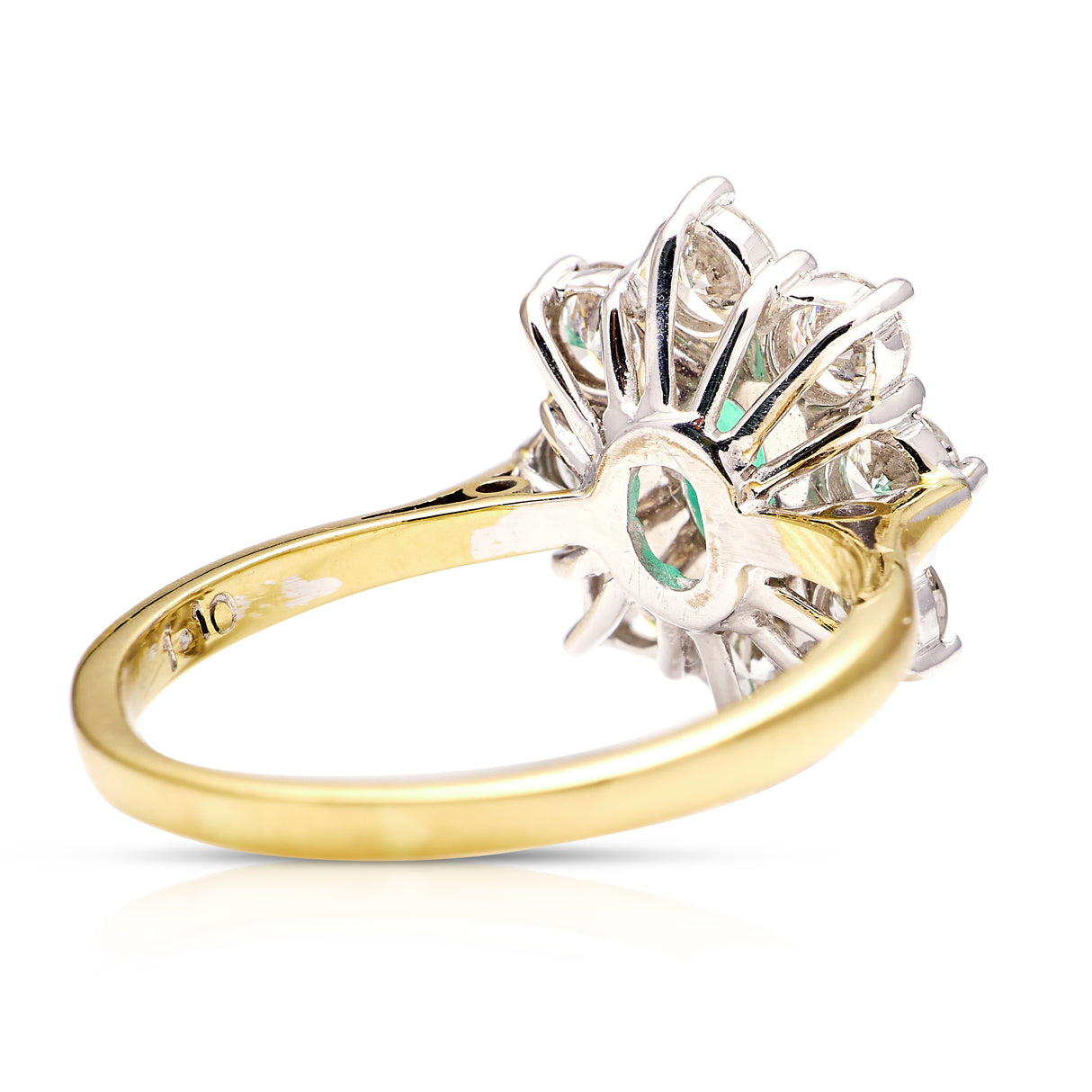 Vintage, 1960s emerald and diamond cluster ring