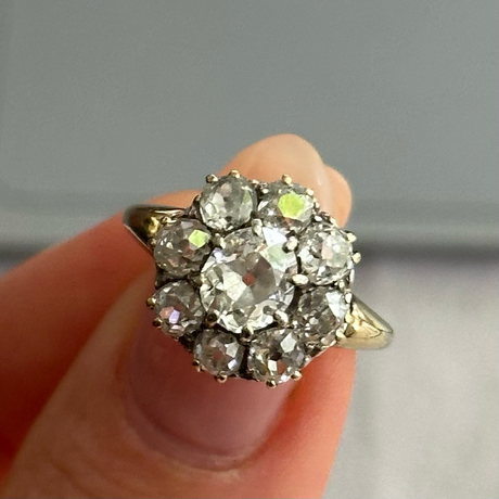 Antique, Victorian diamond cluster ring