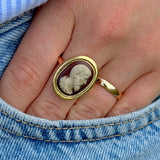 Antique, 18th-century Poseidon agate cameo ring