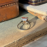 Vintage, imperial topaz single-stone ring, 18ct white gold