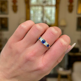 Antique, Victorian sapphire and diamond half hoop ring