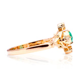 Vintage, 1980s emerald & diamond ring, 18ct yellow gold