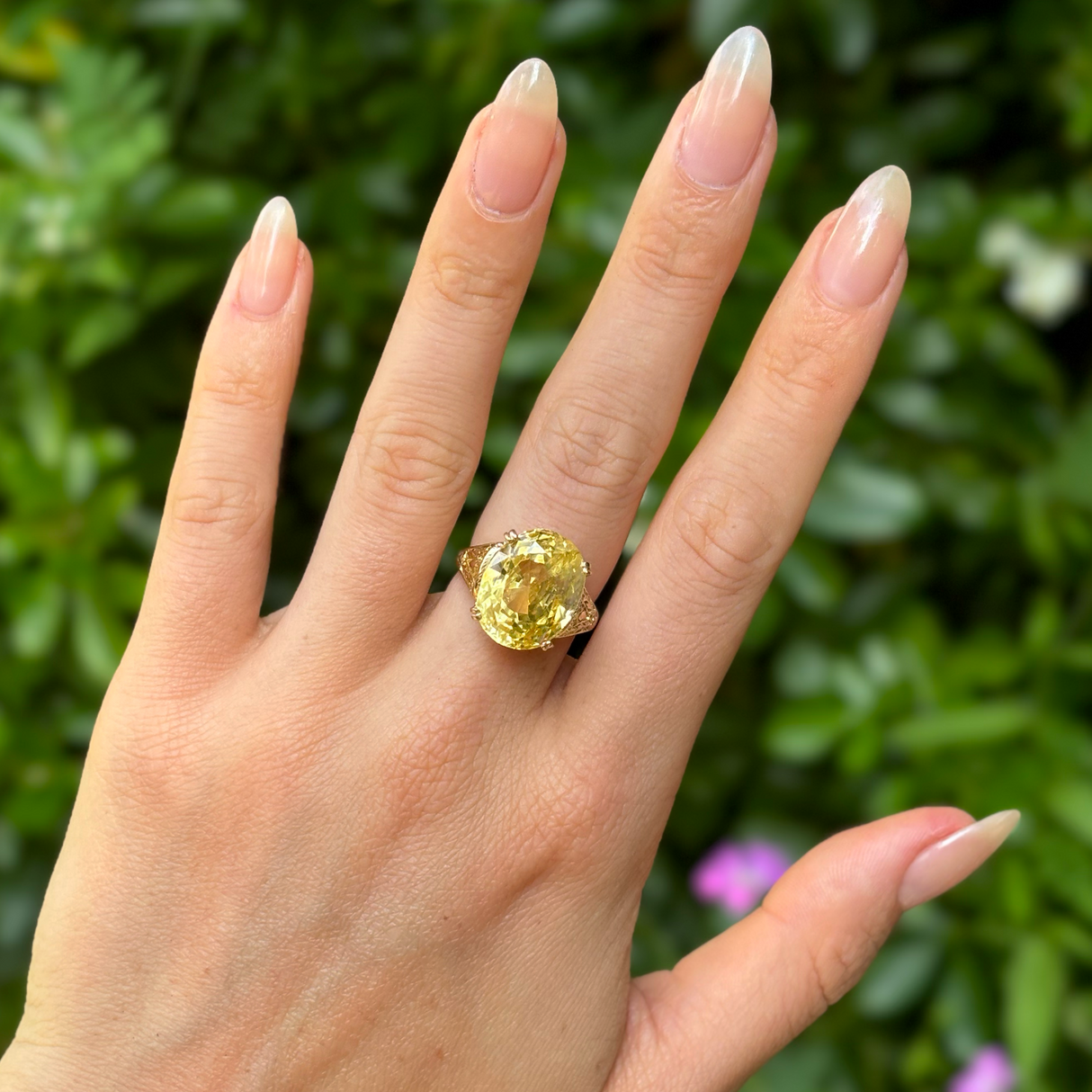 Vintage, 1950s yellow sapphire cocktail ring, 18ct yellow gold