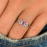 Vintage, 1970s pink sapphire & diamond ring 