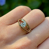 Vintage, 1980s diamond solitaire engagement ring on hand.