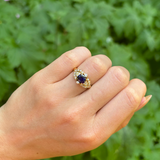 Vintage, 1980s sapphire & diamond ring, 18ct yellow gold