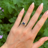 Vintage, 1980s sapphire & diamond ring, 18ct yellow gold