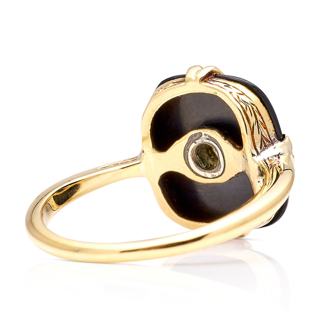 Vintage, Art Deco onyx & diamond ring back