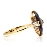 Vintage, Art Deco onyx & diamond ring side