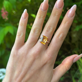 Vintage, Imperial Topaz Single-Stone Ring, 18ct White Gold worn on hand.