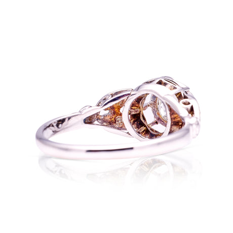 Antique, Edwardian diamond engagement ring, 18ct white gold and platinum