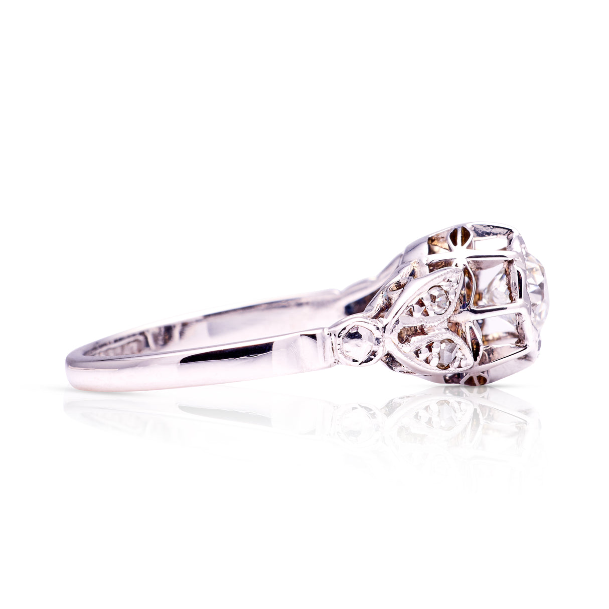 ON HOLD | Antique, Edwardian diamond engagement ring, 18ct white gold and platinum