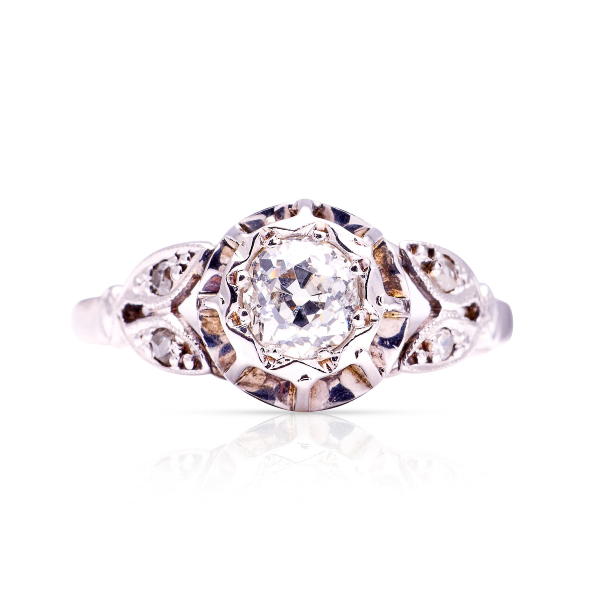 ON HOLD | Antique, Edwardian diamond engagement ring, 18ct white gold and platinum