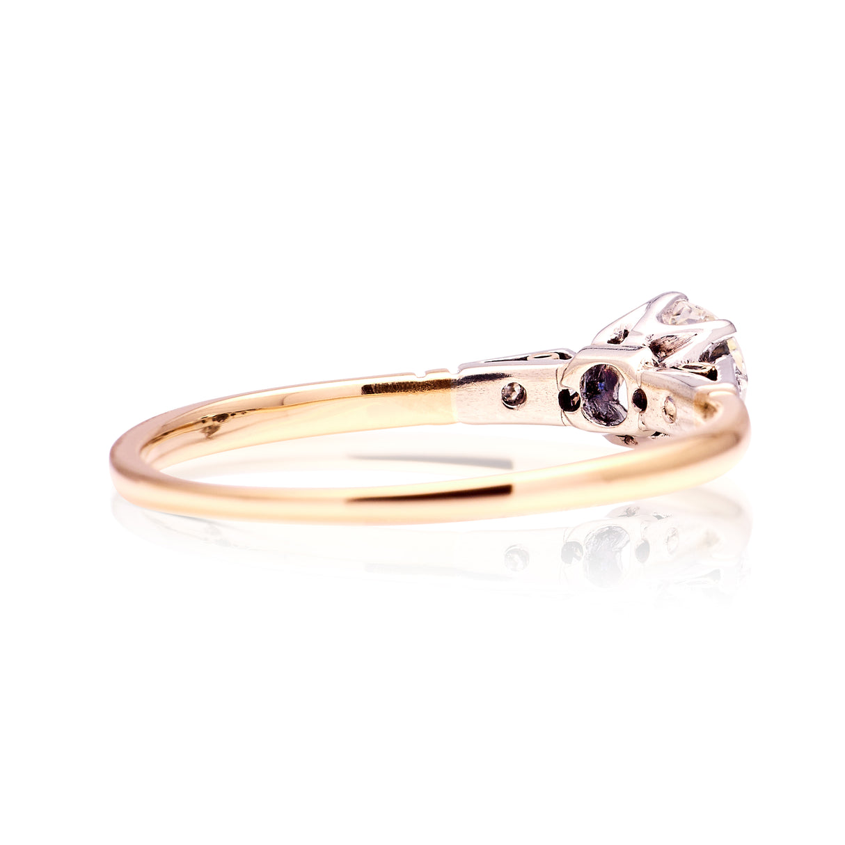 Antique, Edwardian solitaire diamond engagement ring