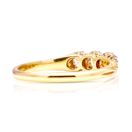 Antique, Edwardian diamond three-stone ring