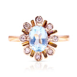 Vintage, 1970s aquamarine & diamond cluster ring